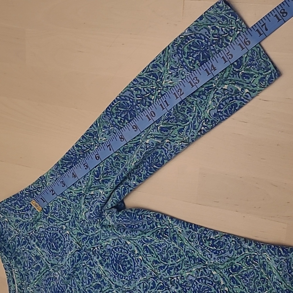 EUC Talbots Blue Patterned Boat Neck Cotton/Modal Blend Top - Picture 6 of 11